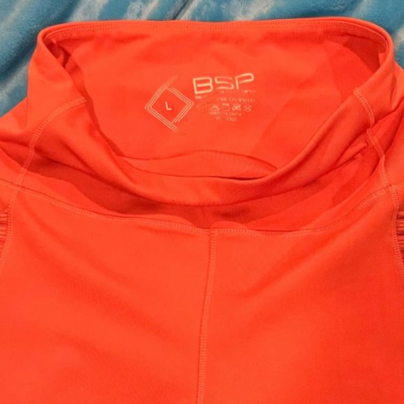 Better Sports Performance Athletic Capri with Side Pockets - L Orange - Picture 2 of 3